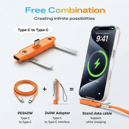 🔥Fast-Charging Cable with Detatchable Stand