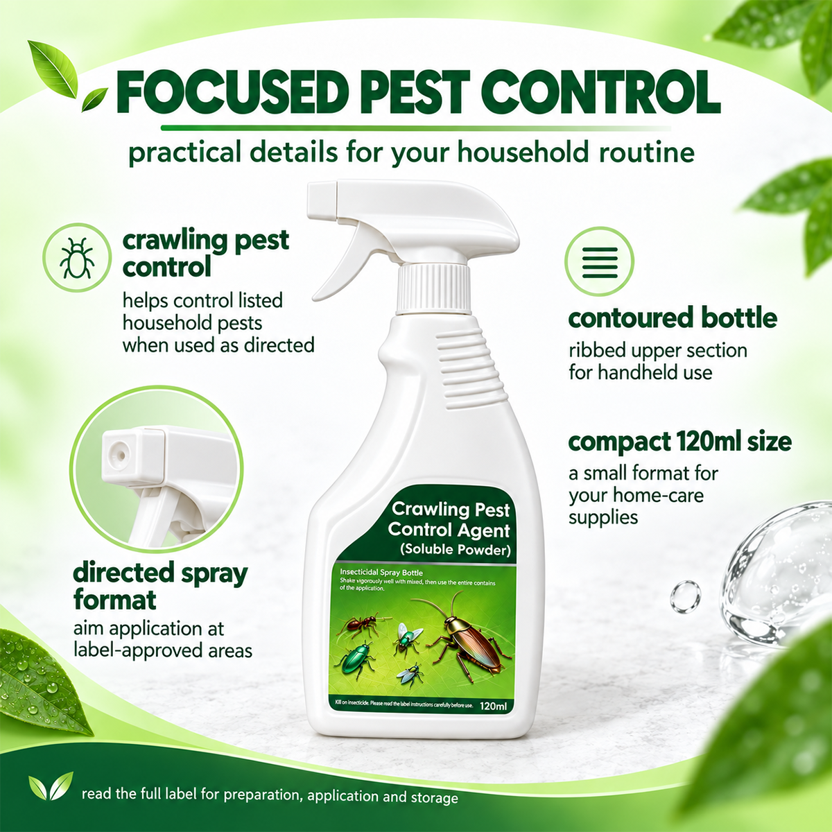 Multi-Purpose Pest Control Kit for Roaches, Ants & Spiders