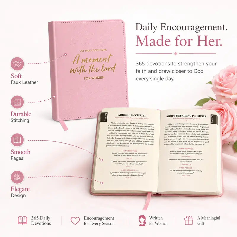 365 Daily Devotional Journal for Women 🤍 | A Moment With God Every Day