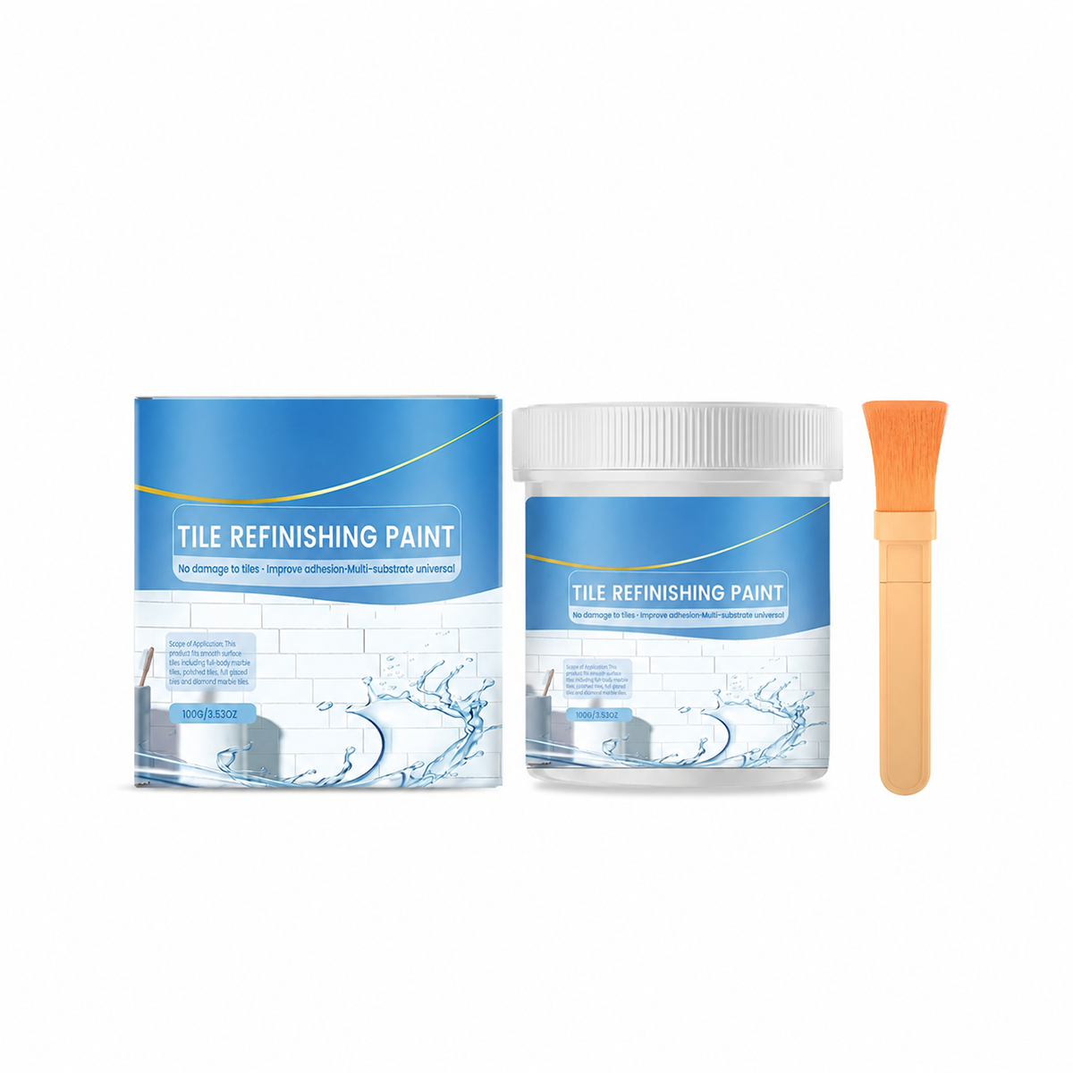 White Tile Refinishing Paint – Waterproof Stain-Blocking DIY Coating for Tiles, Sinks & Toilets