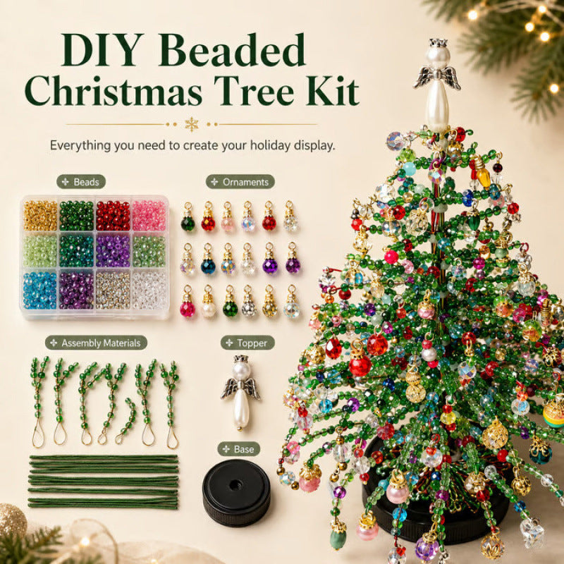 🎄✨ DIY Beaded Christmas Tree Kit – 🎅Create Your Own Sparkling Holiday Decoration