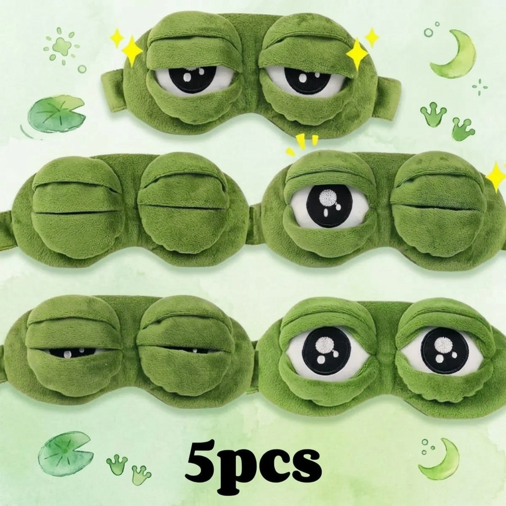 🐸3D Frog Eye Mask - Cotton-Plush Soft Cute 3D Shaping Cartoon Blindfold