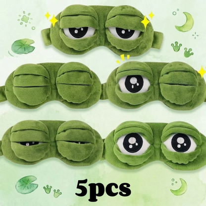 🐸3D Frog Eye Mask - Cotton-Plush Soft Cute 3D Shaping Cartoon Blindfold