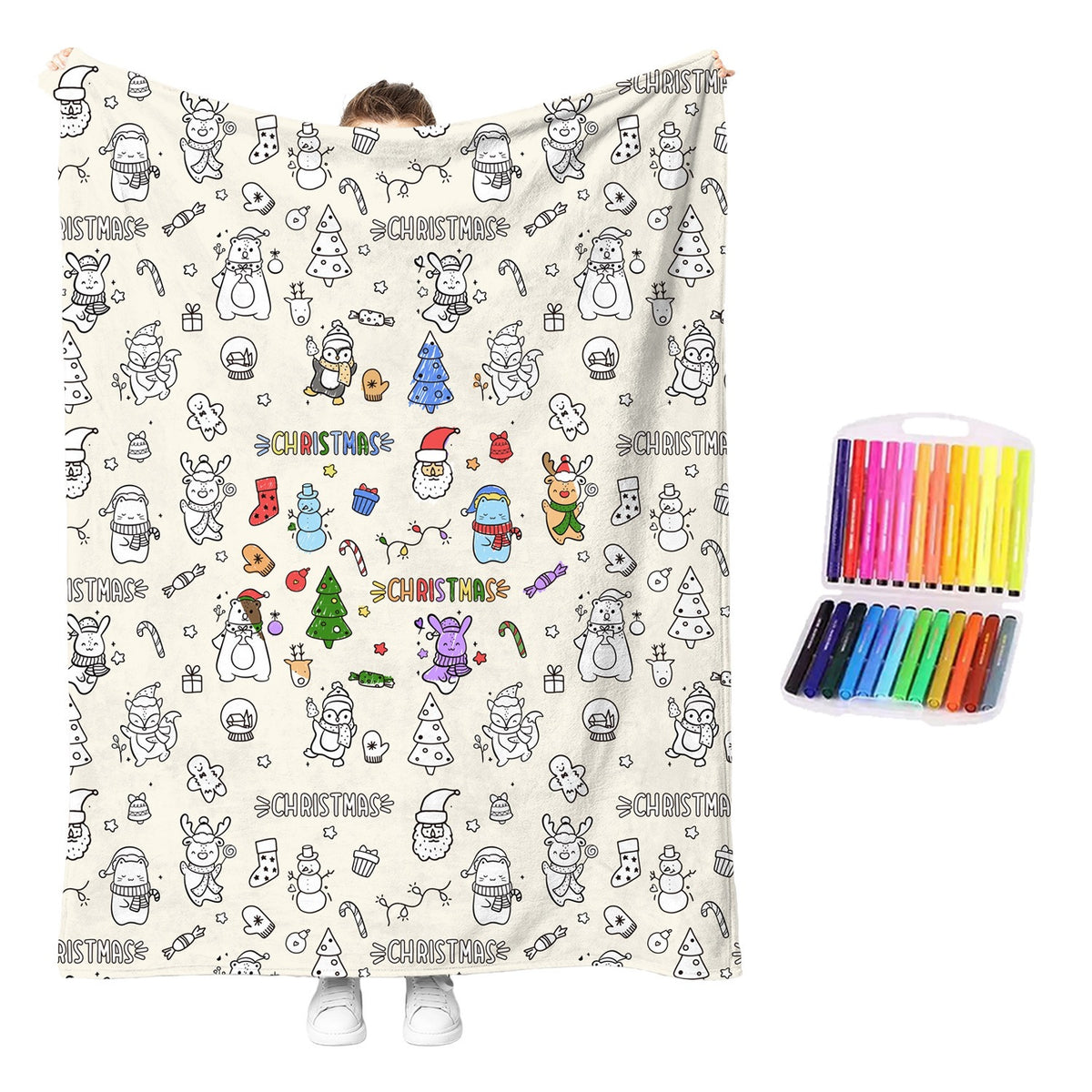 🔥LAST DAY SALE 50% OFF!!🎨✨Creative Cozy Coloring Blanket Kit