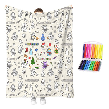 🔥LAST DAY SALE 50% OFF!!🎨✨Creative Cozy Coloring Blanket Kit
