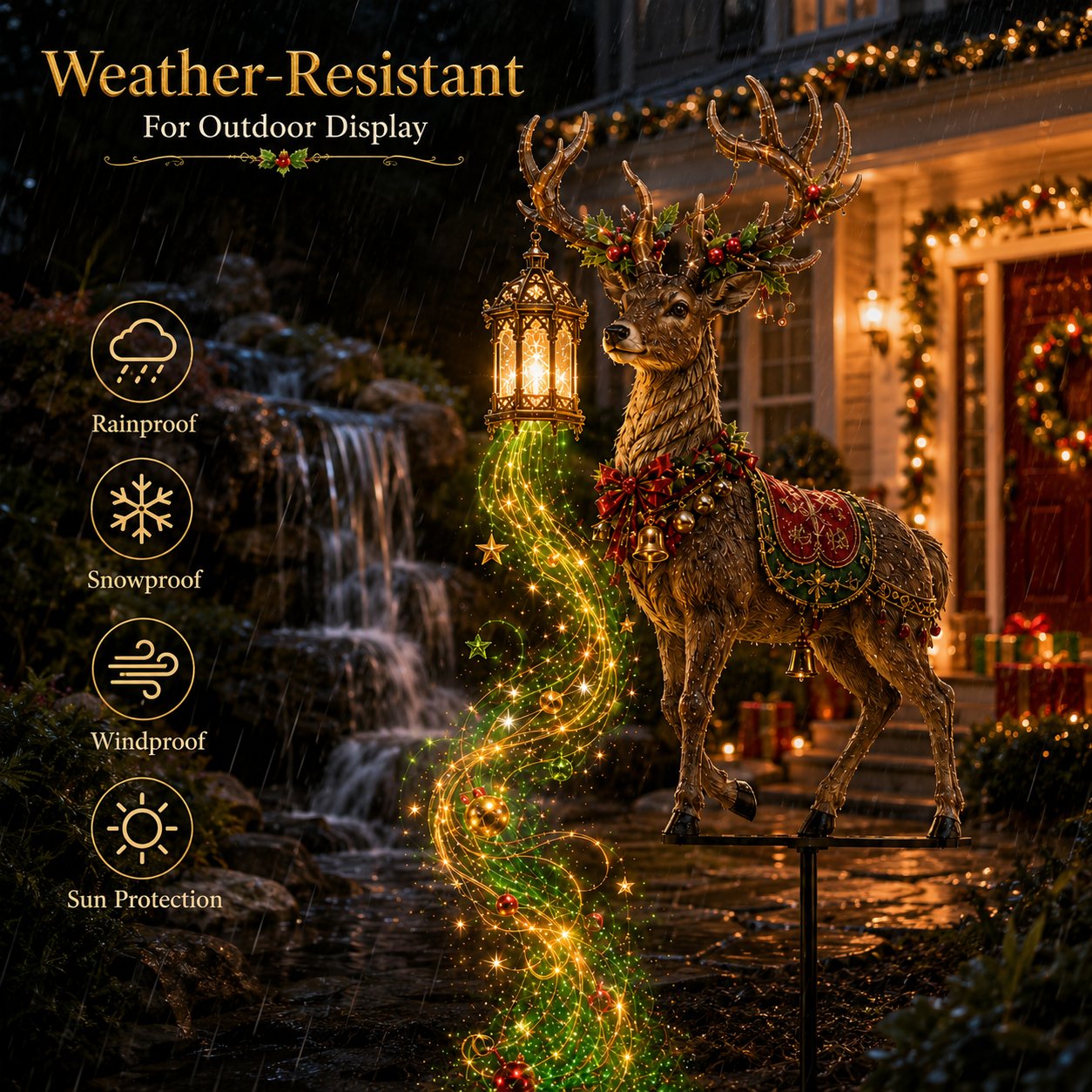🔥Hot Sale 40% OFF🎄Light-Up Reindeer Christmas Yard Stake
