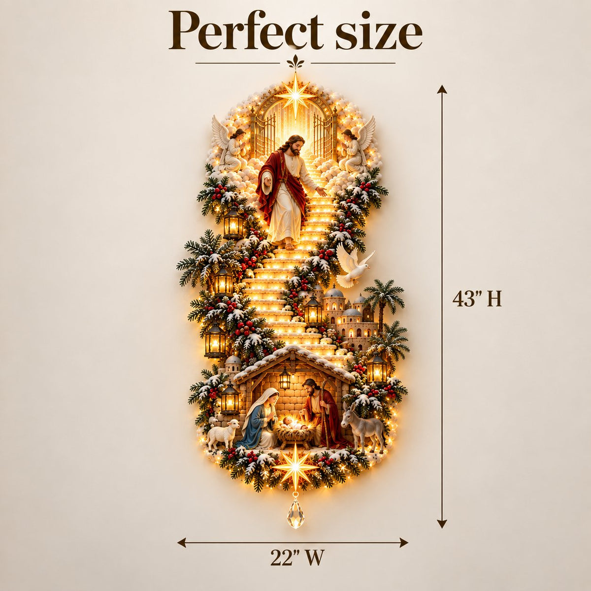 ✨ Last Day – 60% OFF!✨ Jesus Light of Heaven Christmas Wall Hanging✝️
