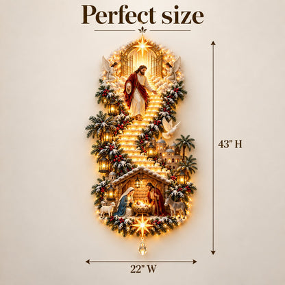 ✨ Last Day – 60% OFF!✨ Jesus Light of Heaven Christmas Wall Hanging✝️