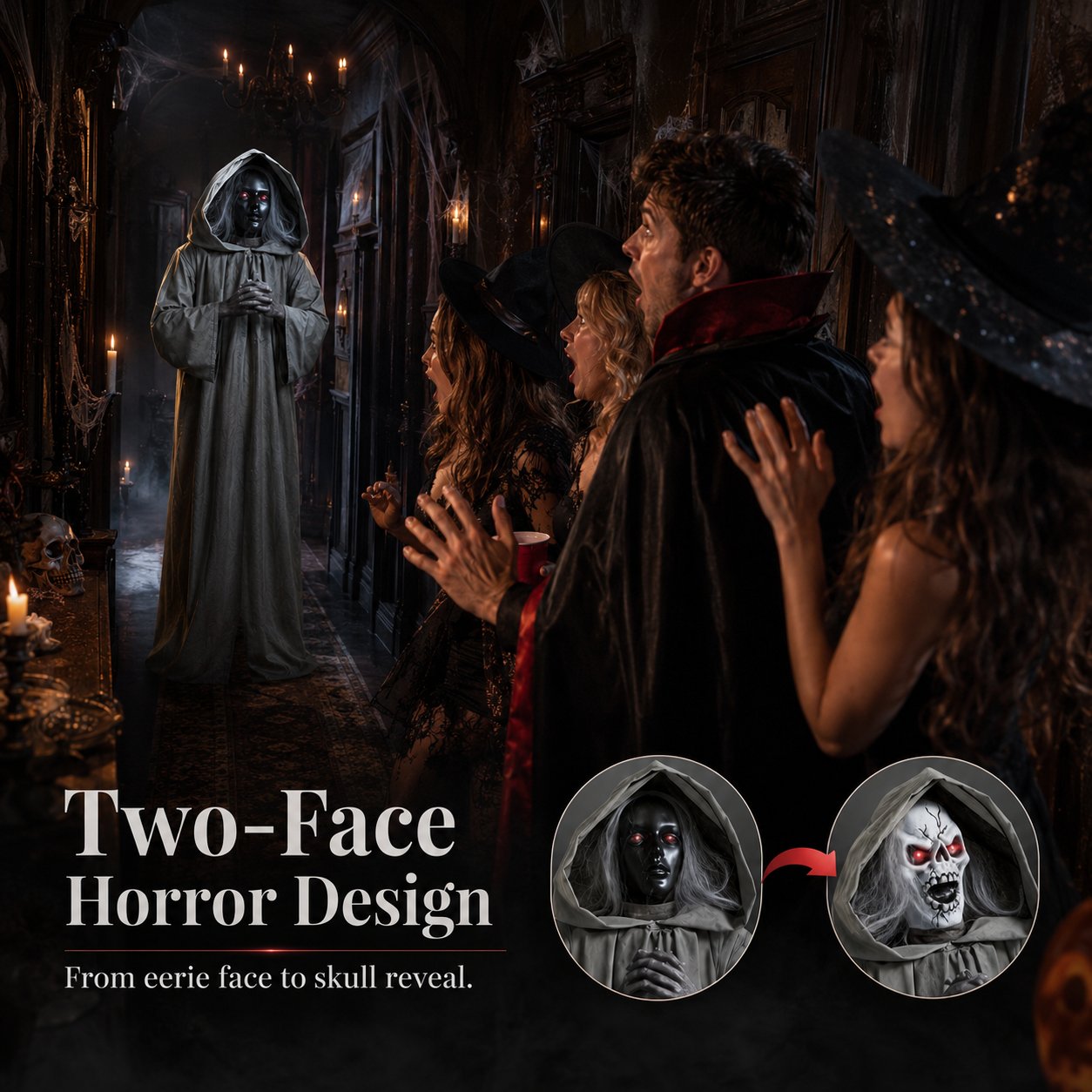 👻 Halloween Animated Jumping Scare Ghost – 50% OFF | Motion-Activated Life-Size Haunted Prop 🎃
