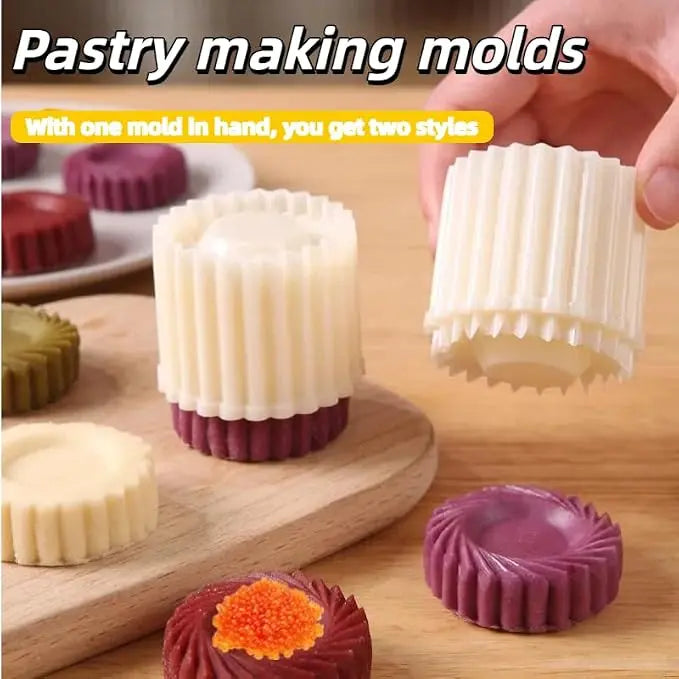 🍪Sunflower-Patterned Round Hand-Press Mooncake Mold
