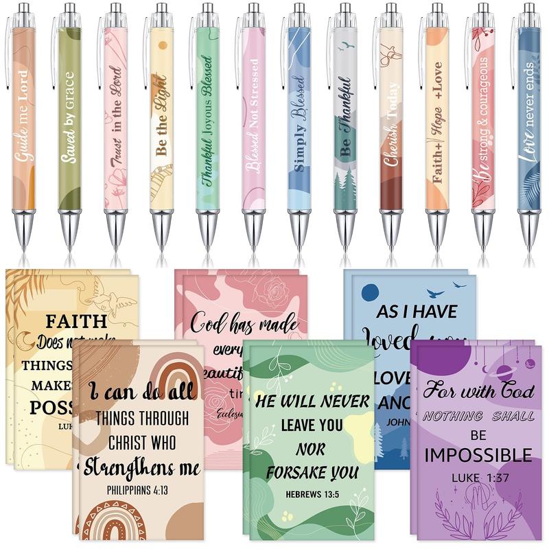 ✝️Christian Gifts Set: Motivational Pens & Bible Verse Notebooks – Inspire Your Faith Journey🌸