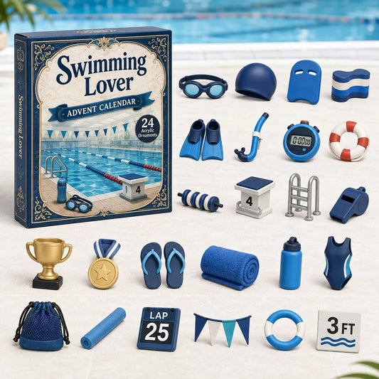 🎄🏊‍♀️ Swimming Lover’s Advent Calendar 2026 – 24 Fun Acrylic Charms