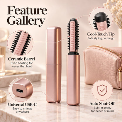 Cordless Ceramic Hair Curler – Fits in Any Bag