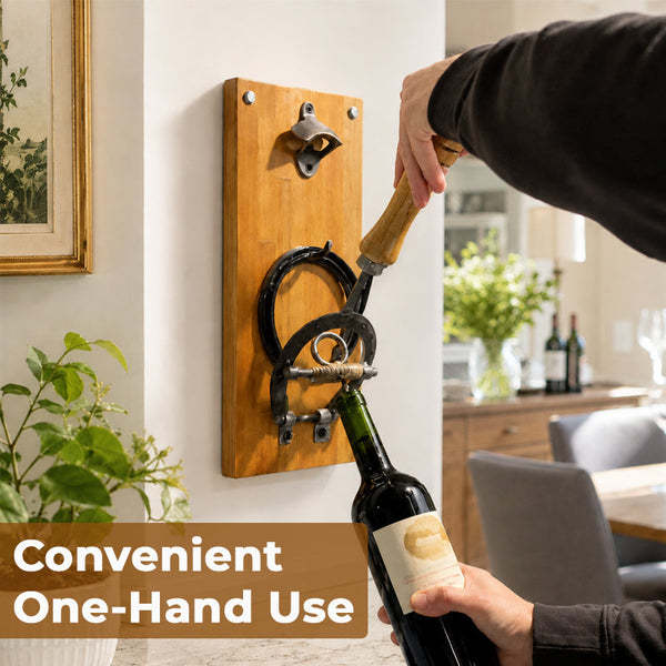 Wall Mounted Horseshoe Bottle Opener