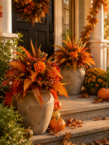 🍂 Autumn Harvest Floral Garden Stake Arrangement