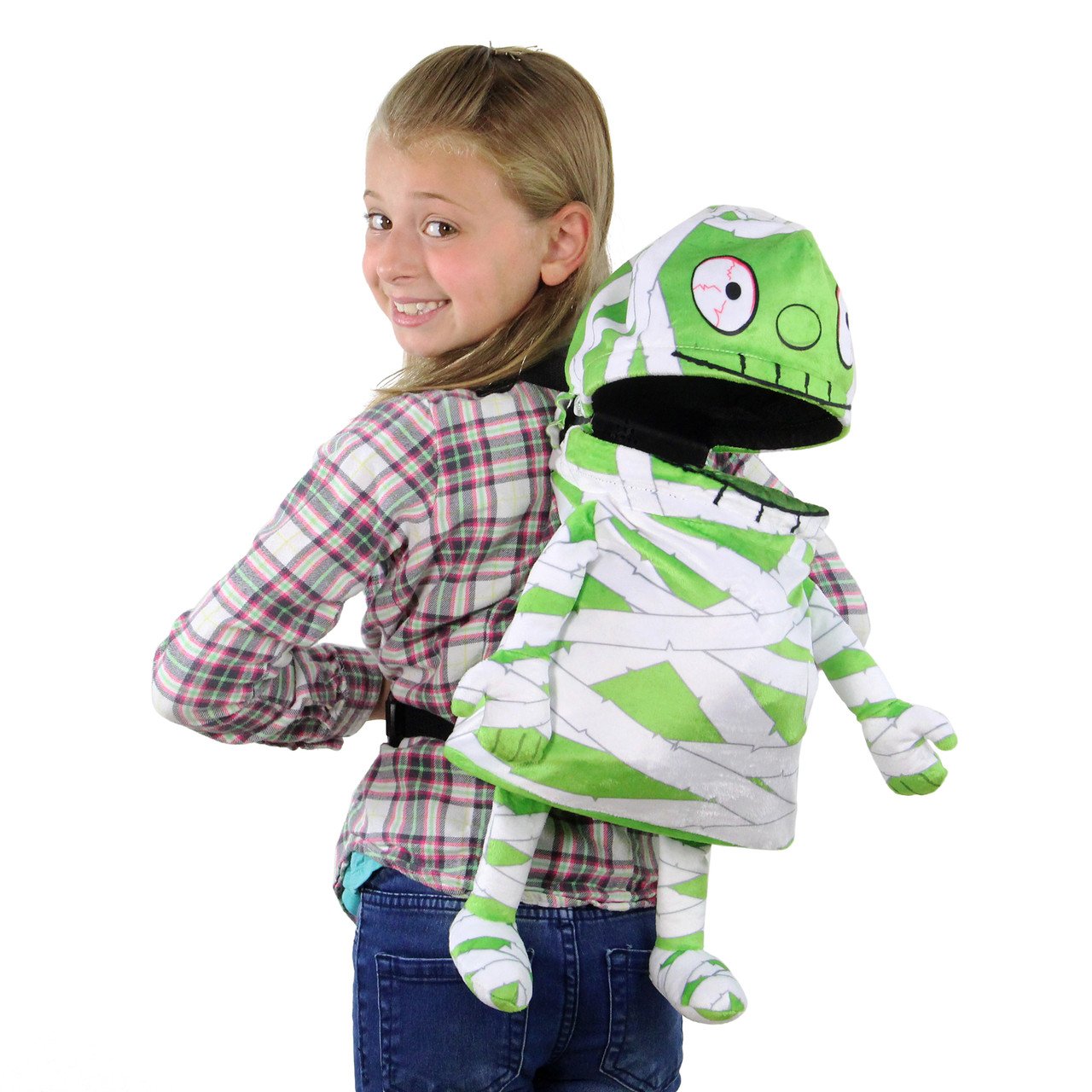 🧟 Interactive Singing Mummy Plush Kids Backpack | Halloween Trick-or-Treat Candy Bag