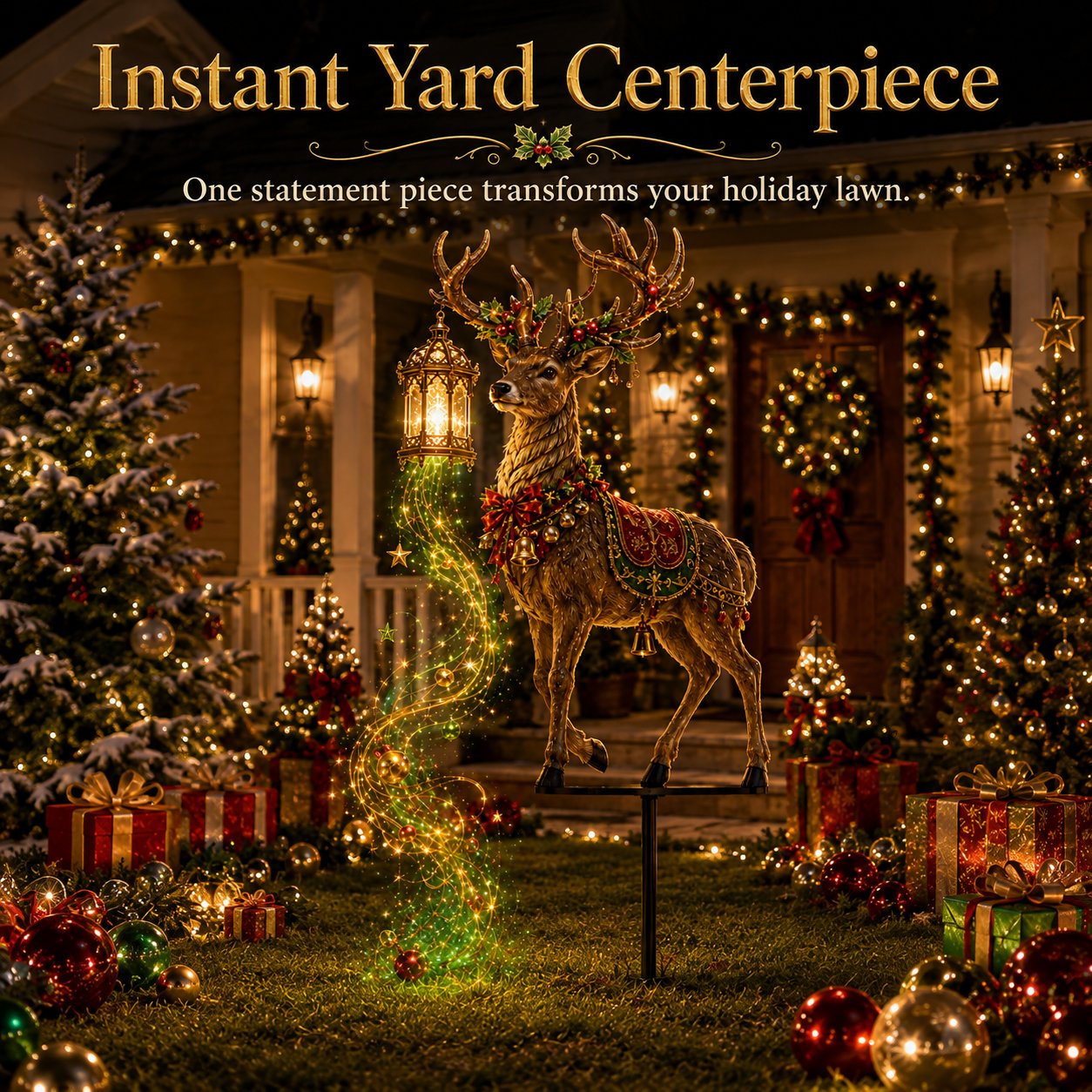 🔥Hot Sale 40% OFF🎄Light-Up Reindeer Christmas Yard Stake