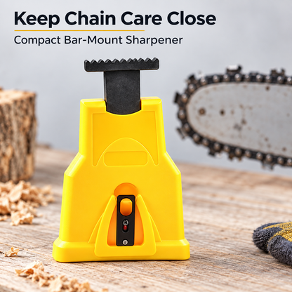 💥Compact Chainsaw Sharpener – Portable Bar-Mount Chain Sharpening Tool with Replaceable Sharpening Stone