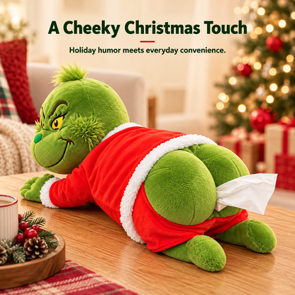 🔥 50%OFF!Grinch Plush Tissue Box Cover | Funny Christmas Grinch Tissue Holder, Festive Home Decor & Novelty Holiday Gift