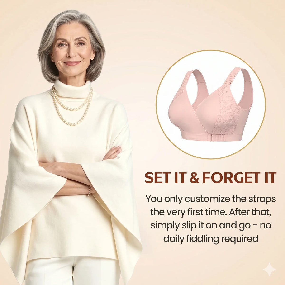 Front-Closure Wireless Comfort Bra – Adjustable Straps & Gentle Support