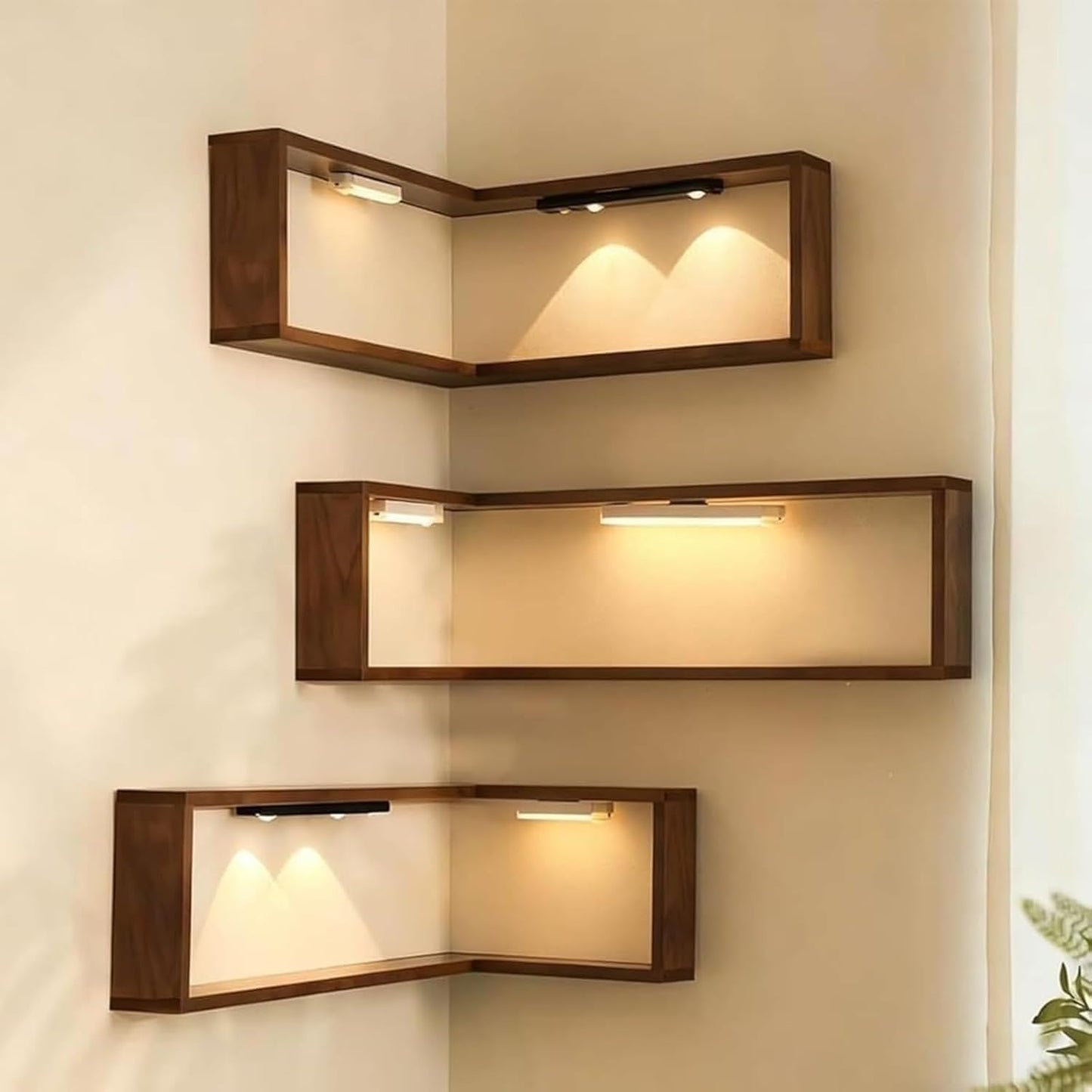 90° corner floating wall-mounted shelf, suitable for living room, bedroom, and entryway