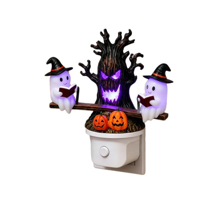 Lighted Spook On Seesaw Halloween Ambient Night Light | Spooky Decor Lamp for Home Party