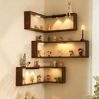 90° corner floating wall-mounted shelf, suitable for living room, bedroom, and entryway