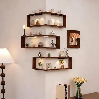 90° corner floating wall-mounted shelf, suitable for living room, bedroom, and entryway