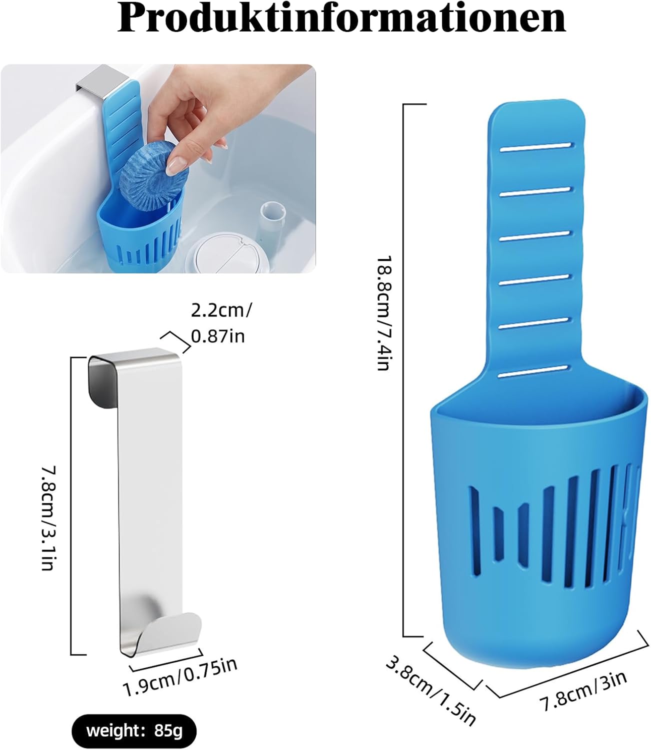 【BOGO】2-Pack Toilet Tank Tablet Holders 🚽 | Adjustable Silicone Hook