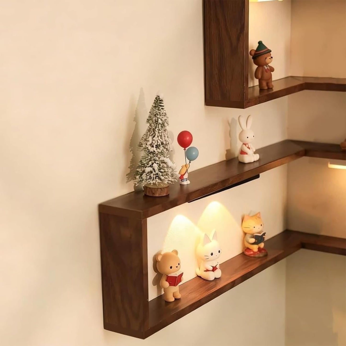 90° corner floating wall-mounted shelf, suitable for living room, bedroom, and entryway