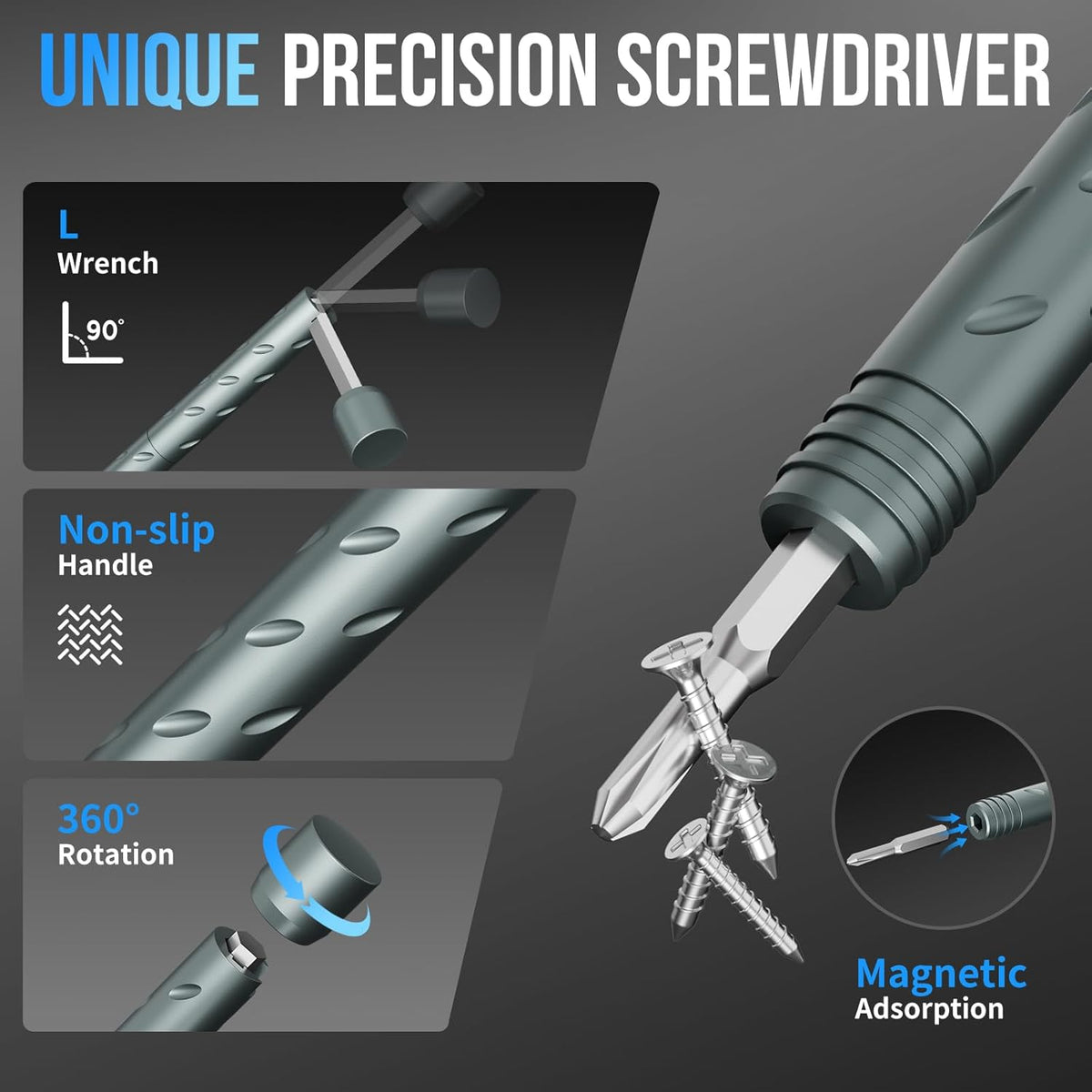 3.15" Compact Transformable Precision Tool Kit – 2-in-1 Torque Handle & Modular Electronics Repair Set