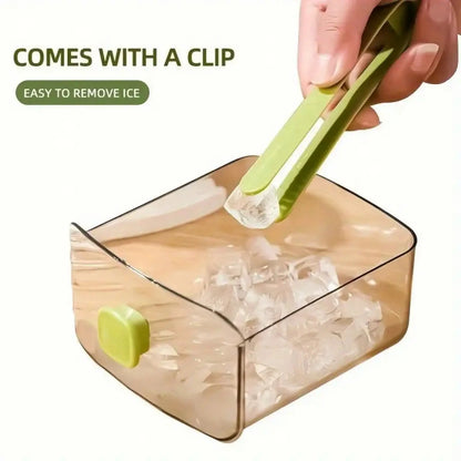 48-Compartment Portable Ice Maker with Easy-Press Lid, Double-Layer Silicone Tray & Durable Countertop Design for Drinks & Frozen Foods