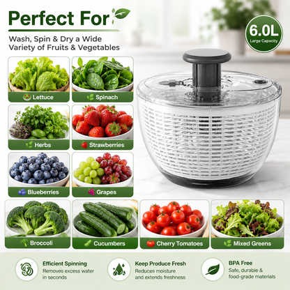 Multifunctional Press-Type Fruit and Vegetable Dehydrator, Household Drain Basket for Vegetable Salads and Fitness Meals