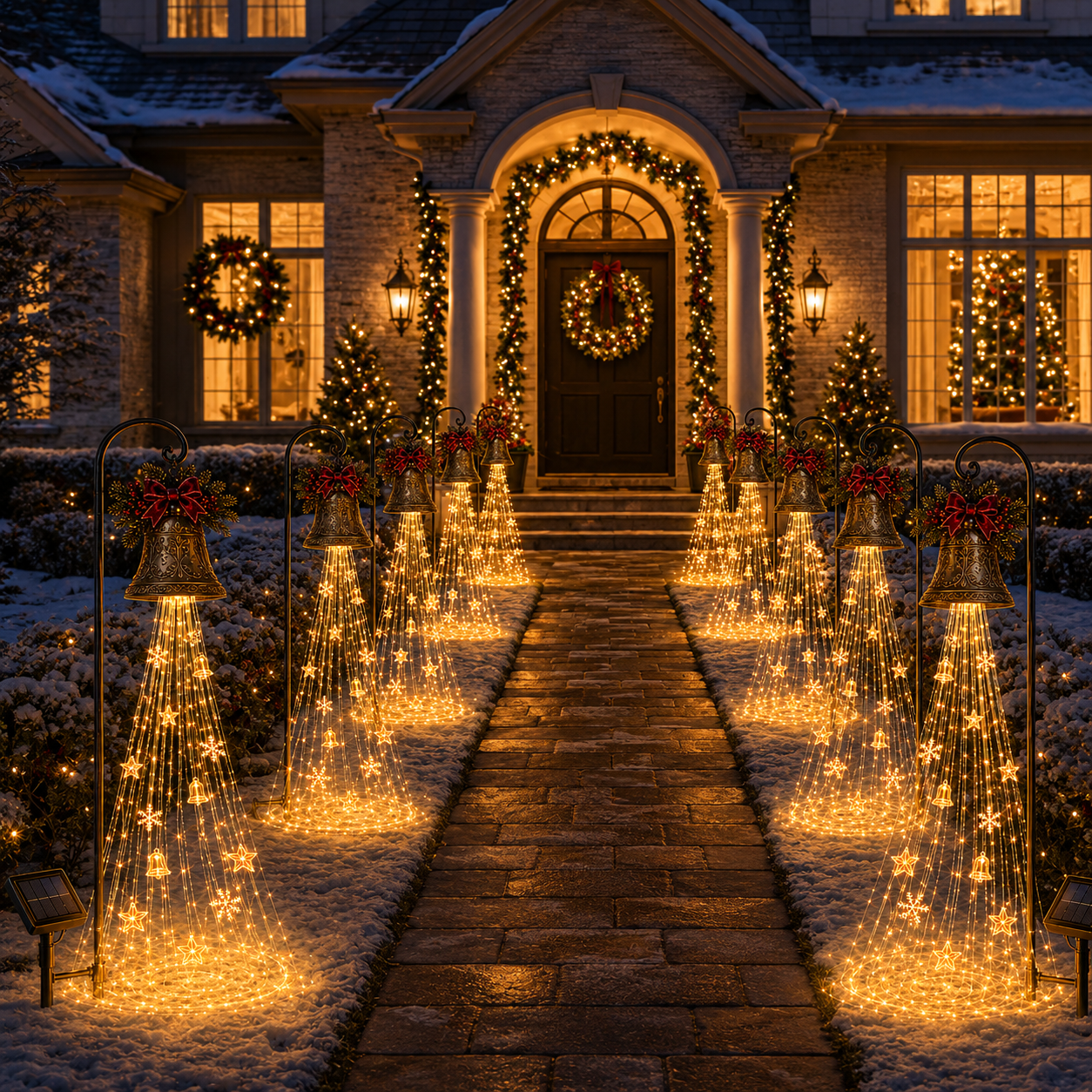 🔥Hot Sale 45% OFF🎄 Christmas Bell Cascade Solar Yard Light✨