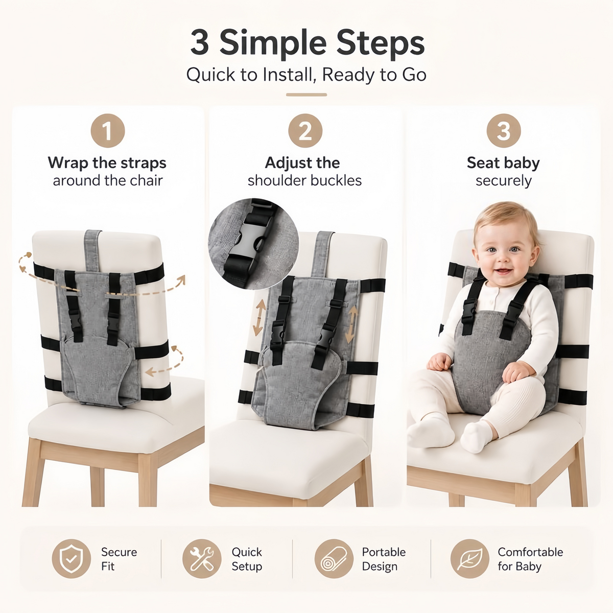 🏅Portable Baby Seat Harness for Dining Chairs