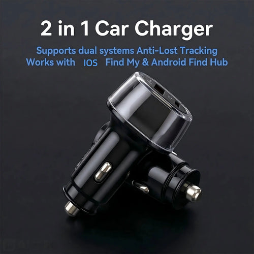 2-in-1 Compact Car Charger GPS Tracker Adapter