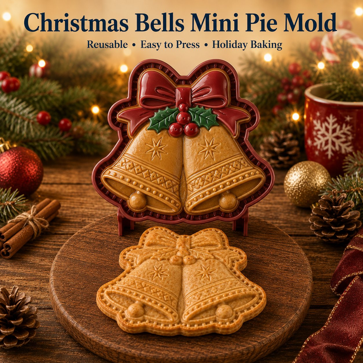 ⏳ Last Day 49% OFF – 🎄16-Design Christmas Mini Pie Mold Collection | Reusable Embossed Molds for Shaping Detailed Santa, Snowman, Reindeer, Tree & Holiday Pies 🥧✨