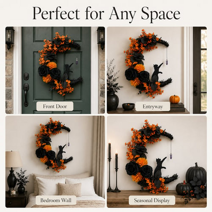 🌹Handmade Halloween Cat Wreath