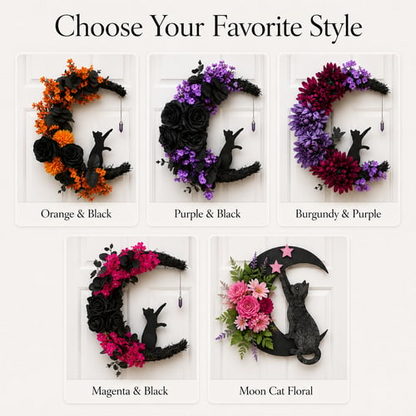 🌹Handmade Halloween Cat Wreath