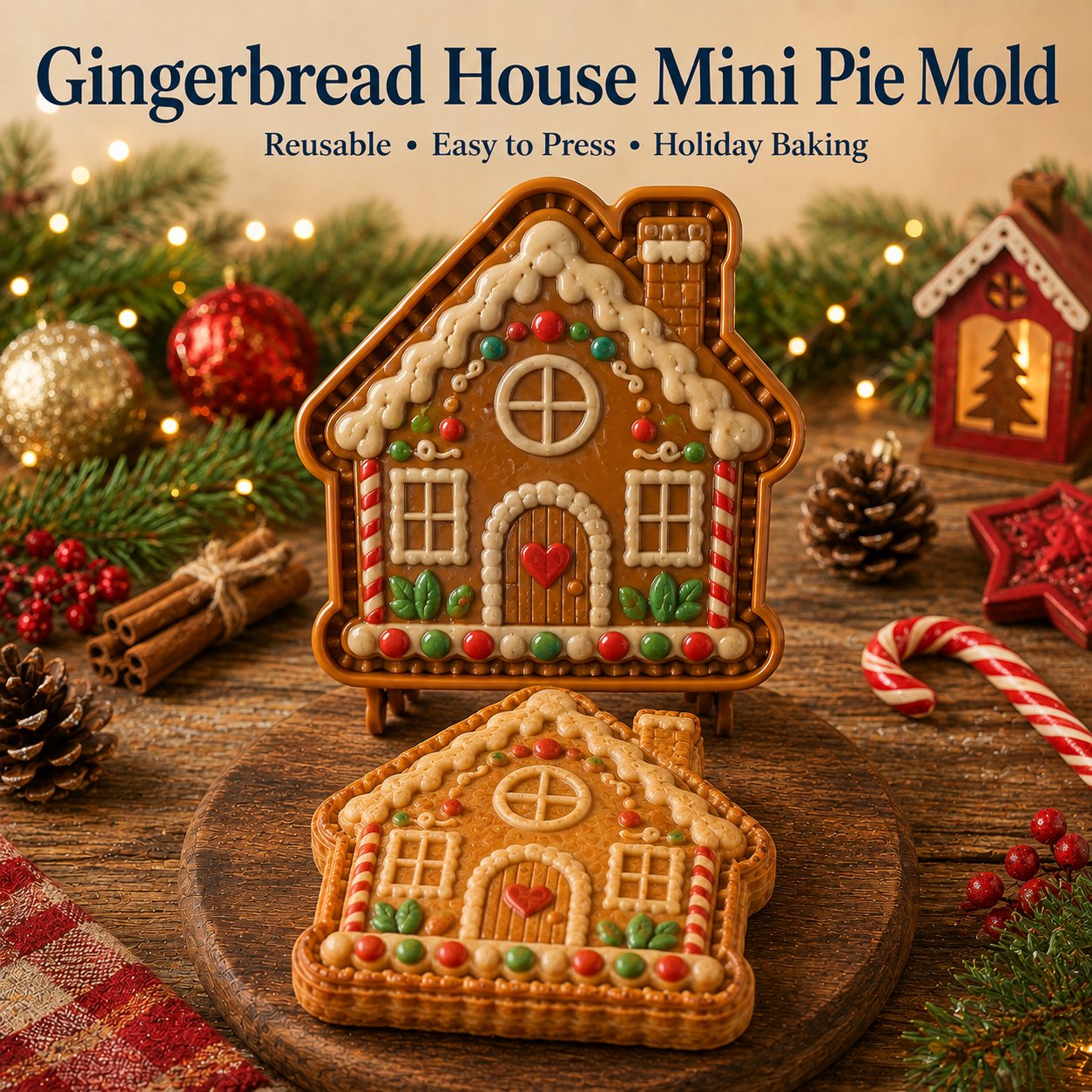 ⏳ Last Day 49% OFF – 🎄16-Design Christmas Mini Pie Mold Collection | Reusable Embossed Molds for Shaping Detailed Santa, Snowman, Reindeer, Tree & Holiday Pies 🥧✨
