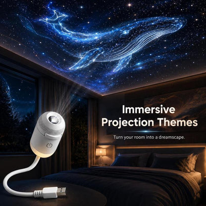 USB Star Projector Lamp, Galaxy Projection & Bedside Night Light🌌