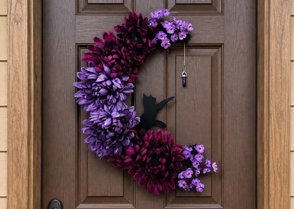 🌹Handmade Halloween Cat Wreath