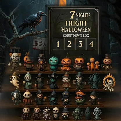 🎉 🎃 31 Nights of Fright Halloween Countdown Box | 31 Unique Mini Figurines, Hanging Charms & Spooky Collectibles with No Repeats 👻✨