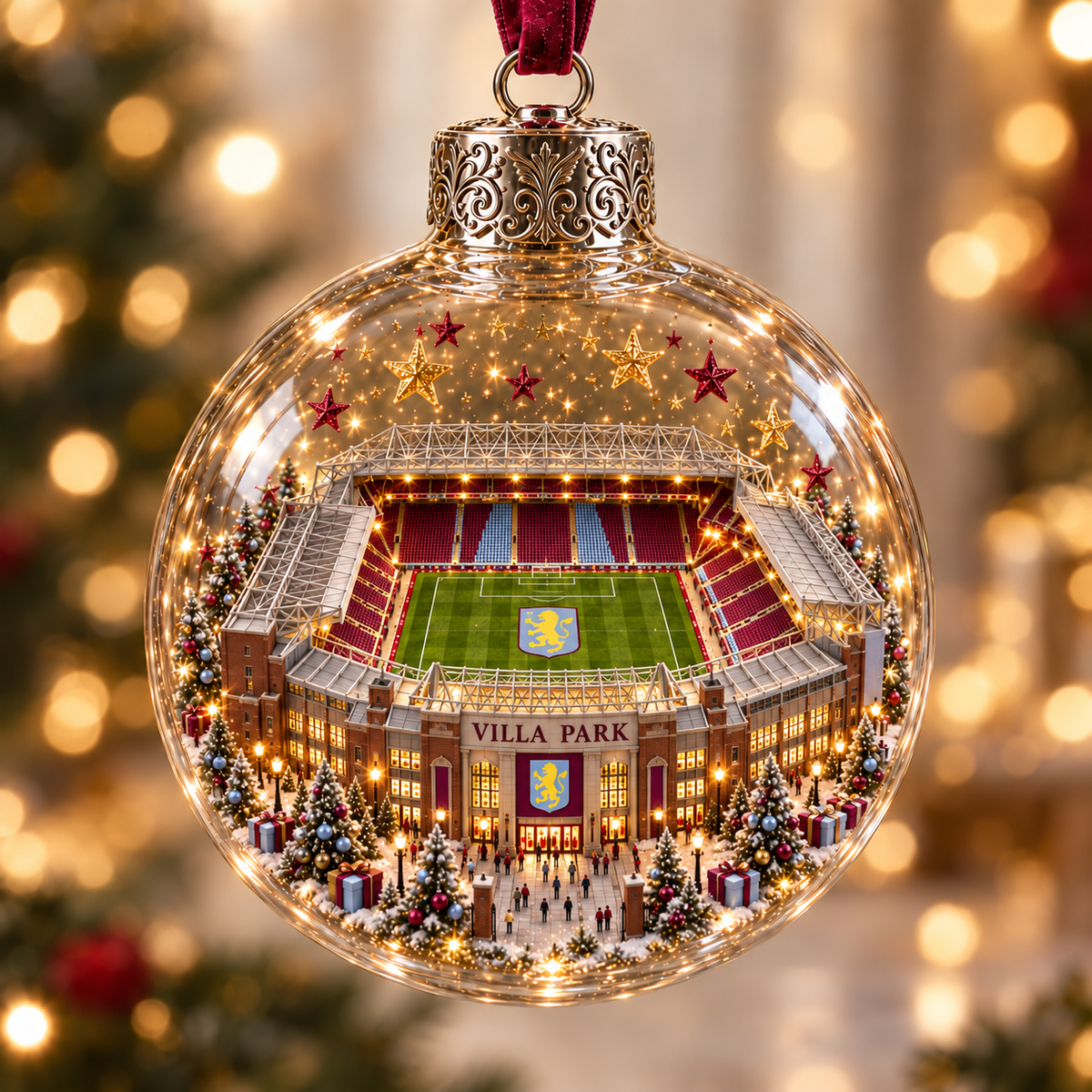 ⚽🎄 Christmas Sale: 50% OFF – Light-Up Football Stadium Ornament | 20 Styles