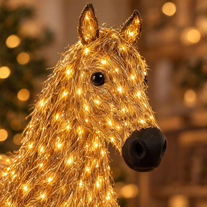 Double-Lighted Horse Christmas Set.