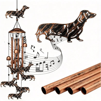 🐶 Dachshund Metal Wind Chime, Outdoor Garden Decor
