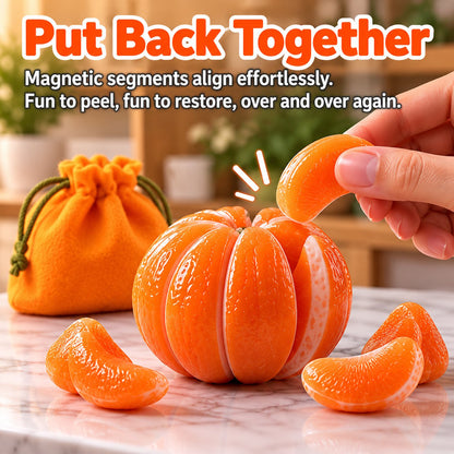 🍊🧲 Magnetic Stone Orange Fidget Toy — Peel, Rebuild & Relax with Satisfying Magnetic Play
