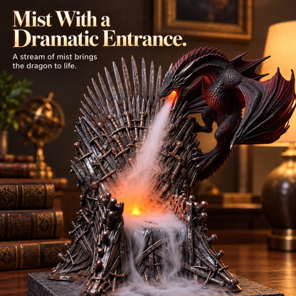 🐉 Dragon’s Breath Mist Diffuser – LED Fantasy Throne Decoration