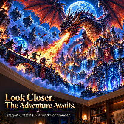 🐉 Dragon's Keep Fantasy Ceiling Projector | Magical Dragon & Castle Light