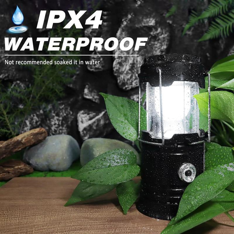 💡Collapsible Portable LED Camping Lantern Lightweight Waterproof Solar USB Rechargeable LED Flashlight